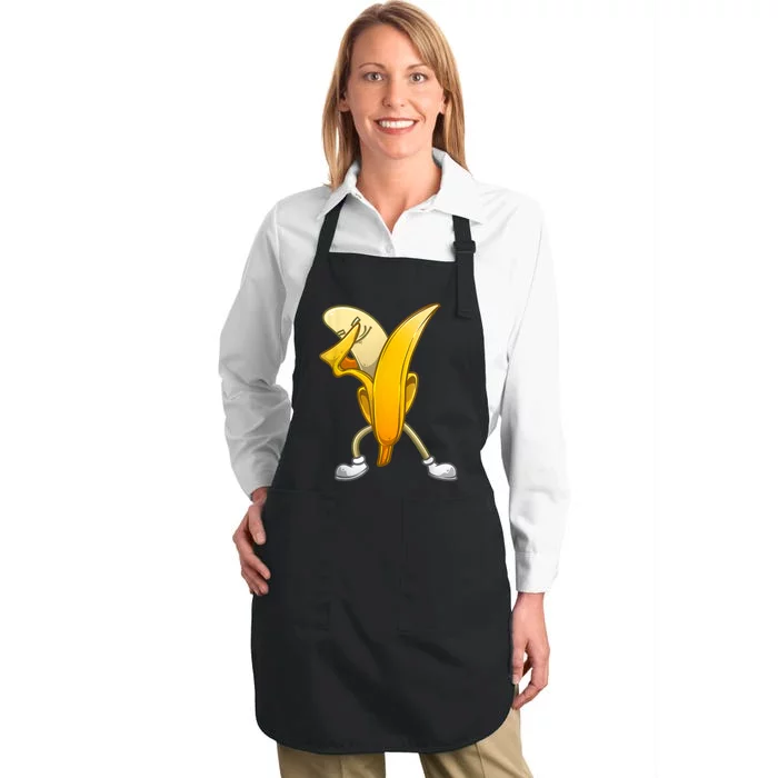 Funny Dabbing Banana Gift For Kids Boy Girl Cool Dancer Full-Length Apron With Pocket