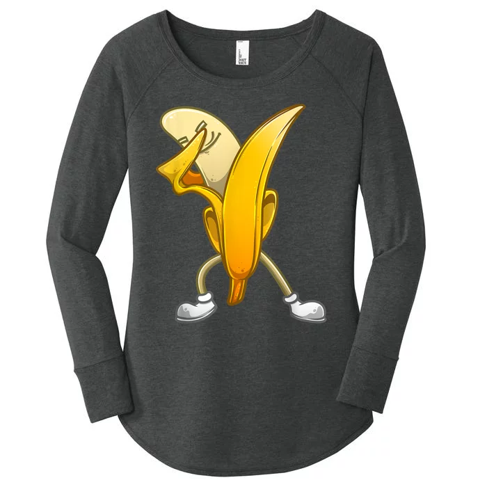 Funny Dabbing Banana Gift For Kids Boy Girl Cool Dancer Women's Perfect Tri Tunic Long Sleeve Shirt