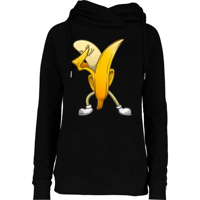 Funny Dabbing Banana Gift For Kids Boy Girl Cool Dancer Womens Funnel Neck Pullover Hood