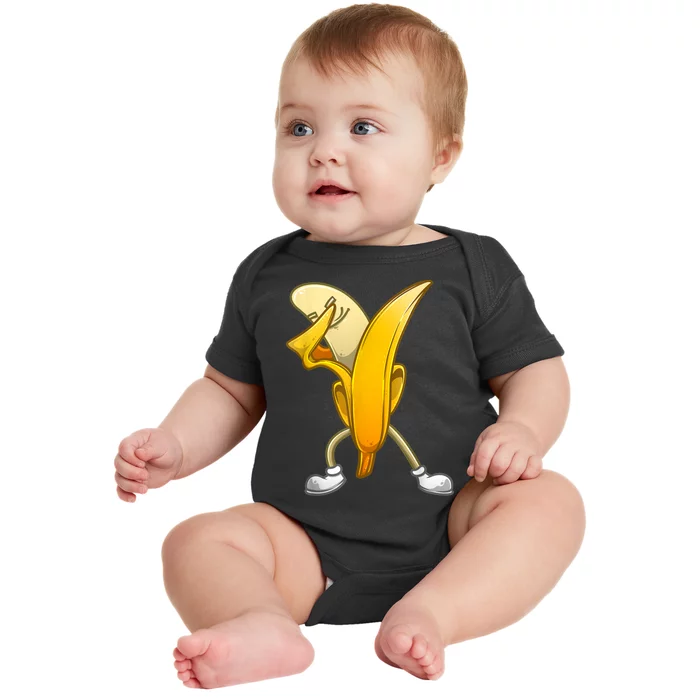 Funny Dabbing Banana Gift For Kids Boy Girl Cool Dancer Baby Bodysuit