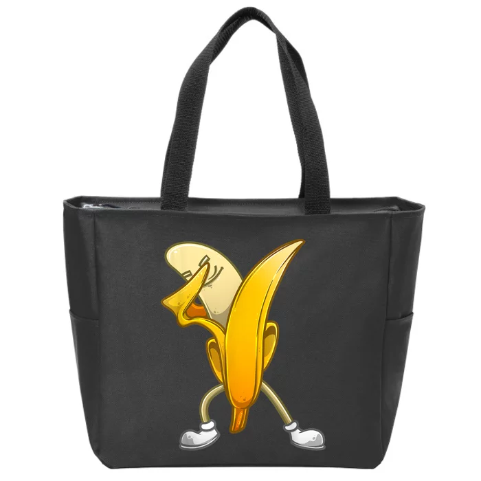 Funny Dabbing Banana Gift For Kids Boy Girl Cool Dancer Zip Tote Bag