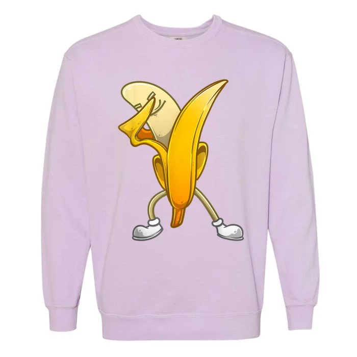 Funny Dabbing Banana Gift For Kids Boy Girl Cool Dancer Garment-Dyed Sweatshirt