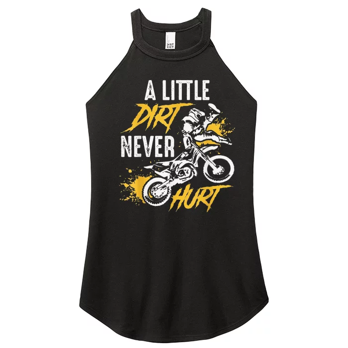 Funny Dirt Bike Gift Dirt Never Hurt Motocross Gift Women’s Perfect Tri Rocker Tank