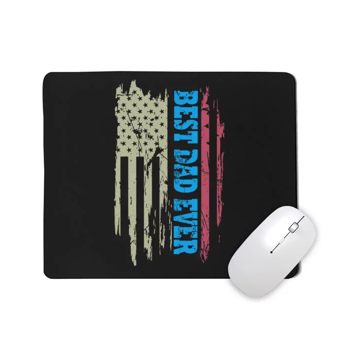 Fathers Day Best Dad Ever With US American Flag Mousepad