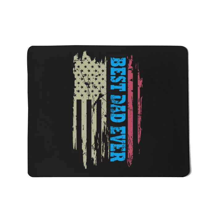 Fathers Day Best Dad Ever With US American Flag Mousepad