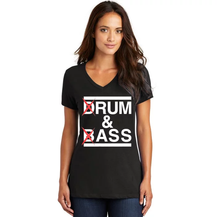 Funny Drum & Bass / Rum & Ass Lovers Women's V-Neck T-Shirt