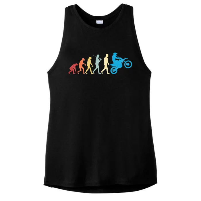 Funny Dirt Bike Evolution MX Motocross Rider vintage retro Ladies Tri-Blend Wicking Tank