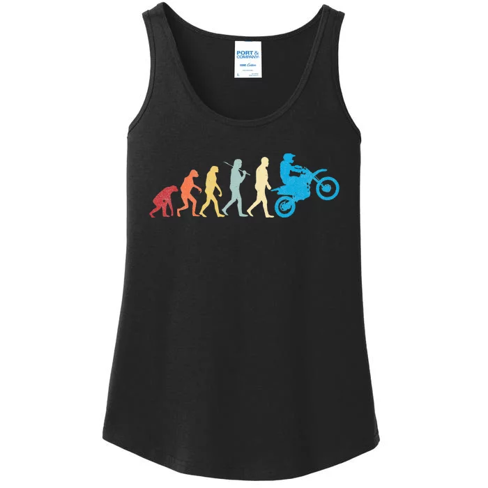 Funny Dirt Bike Evolution MX Motocross Rider vintage retro Ladies Essential Tank