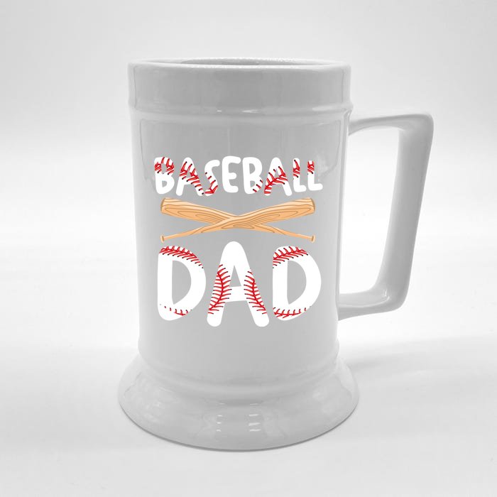 Father's Day Baseball Softball Lover Baseball Dad Cool Gift Front & Back Beer Stein