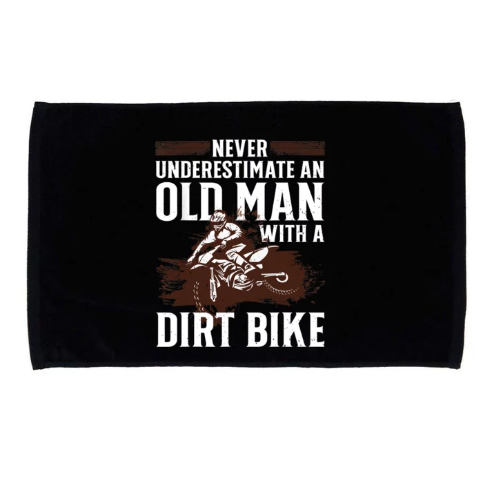 Funny Dirt Bike Art For Dirtbike Lover Grandpa Motorbike Microfiber Hand Towel