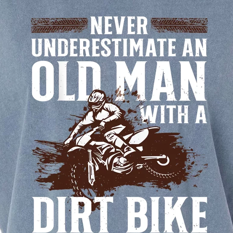 Funny Dirt Bike Art For Dirtbike Lover Grandpa Motorbike Garment-Dyed Women's Muscle Tee