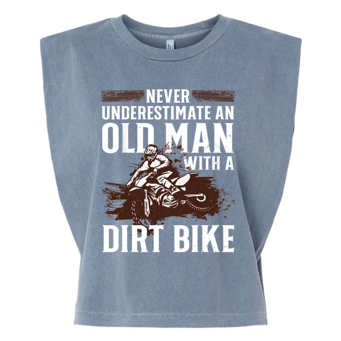 Funny Dirt Bike Art For Dirtbike Lover Grandpa Motorbike Garment-Dyed Women's Muscle Tee