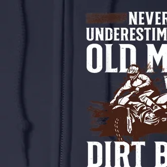 Funny Dirt Bike Art For Dirtbike Lover Grandpa Motorbike Full Zip Hoodie