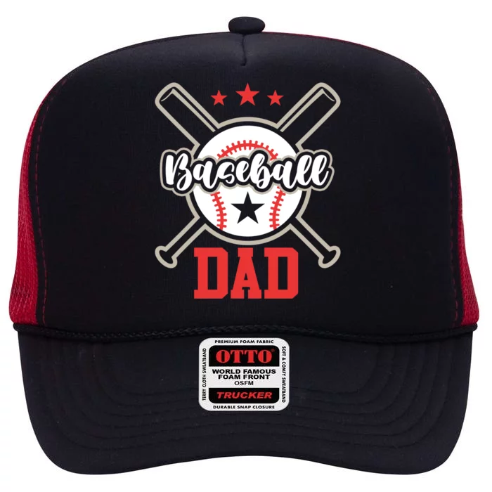 Father's Day Baseball Softball Lover Baseball Dad Meaningful Gift High Crown Mesh Trucker Hat