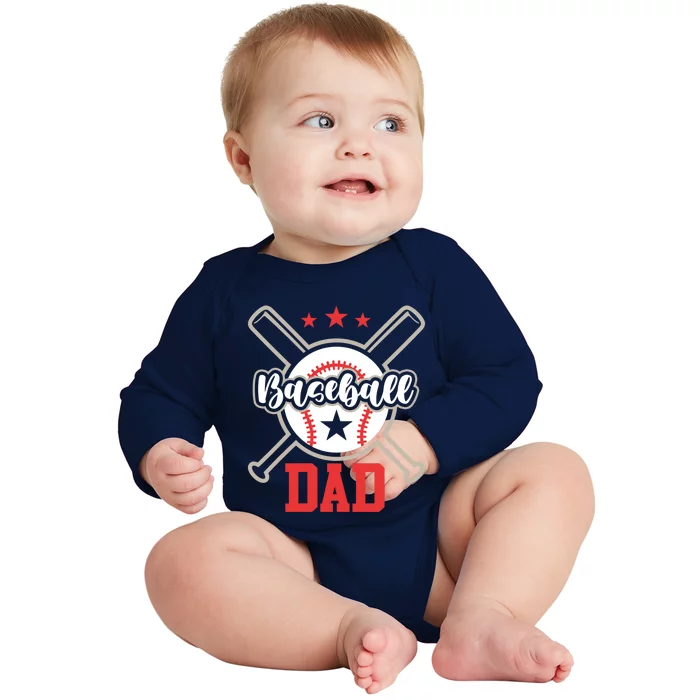 Father's Day Baseball Softball Lover Baseball Dad Meaningful Gift Baby Long Sleeve Bodysuit