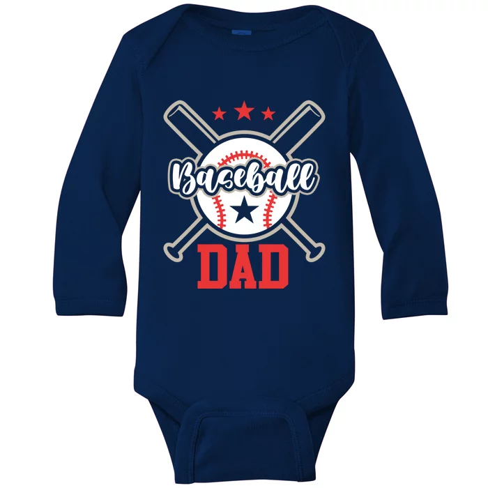 Father's Day Baseball Softball Lover Baseball Dad Meaningful Gift Baby Long Sleeve Bodysuit