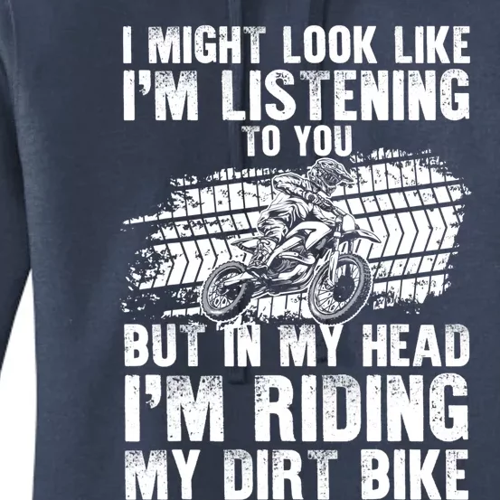 Funny Dirt Bike Art For Dirtbike Motorcycle Riding Women's Pullover Hoodie