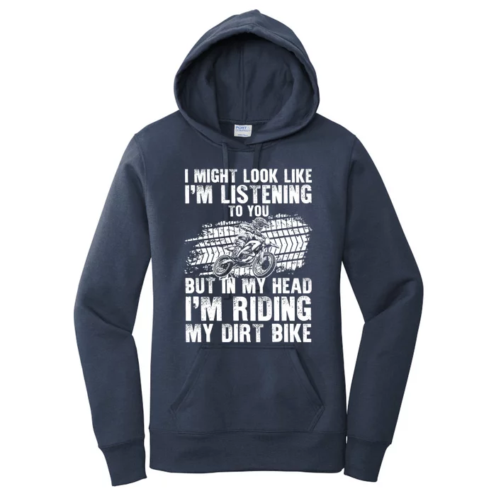 Funny Dirt Bike Art For Dirtbike Motorcycle Riding Women's Pullover Hoodie