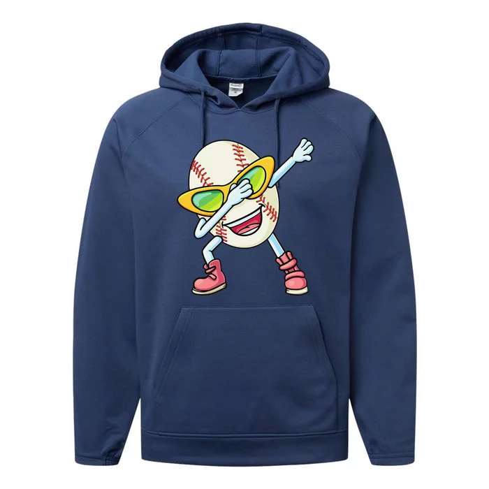 Funny Dabbing Baseball Easter Egg Cartoon Gift Performance Fleece Hoodie