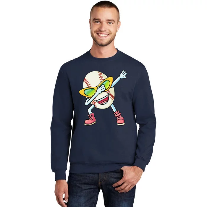 Funny Dabbing Baseball Easter Egg Cartoon Gift Tall Sweatshirt