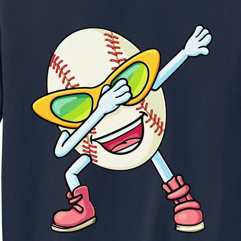 Funny Dabbing Baseball Easter Egg Cartoon Gift Tall Sweatshirt