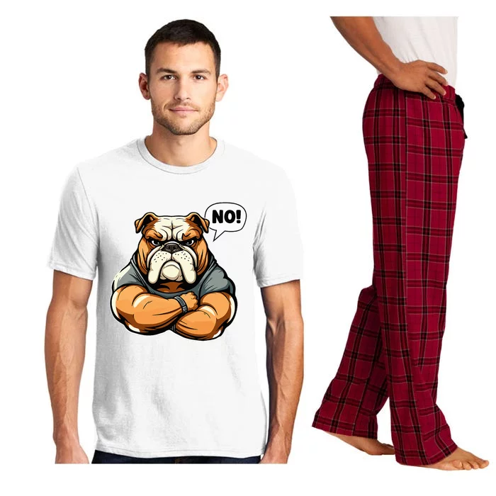 Funny dog bulldog No! Pajama Set