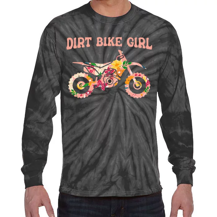 Funny Dirt Bike Motocross Dirt Biking Dirt Bike Girl Tie-Dye Long Sleeve Shirt