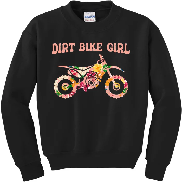 Funny Dirt Bike Motocross Dirt Biking Dirt Bike Girl Kids Sweatshirt