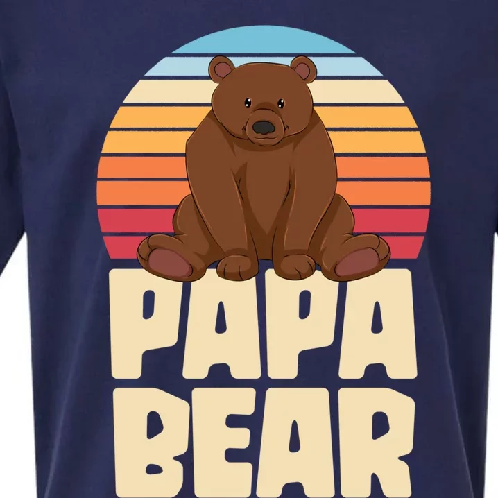 Fathers Day Bear Family Dad Animal Daddy Retro Papa Bear Gift Sueded Cloud Jersey T-Shirt