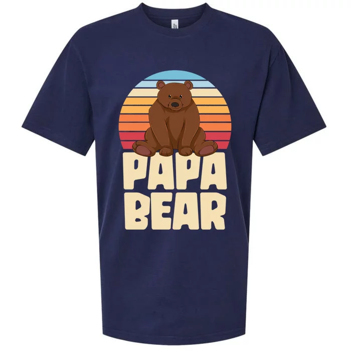 Fathers Day Bear Family Dad Animal Daddy Retro Papa Bear Gift Sueded Cloud Jersey T-Shirt