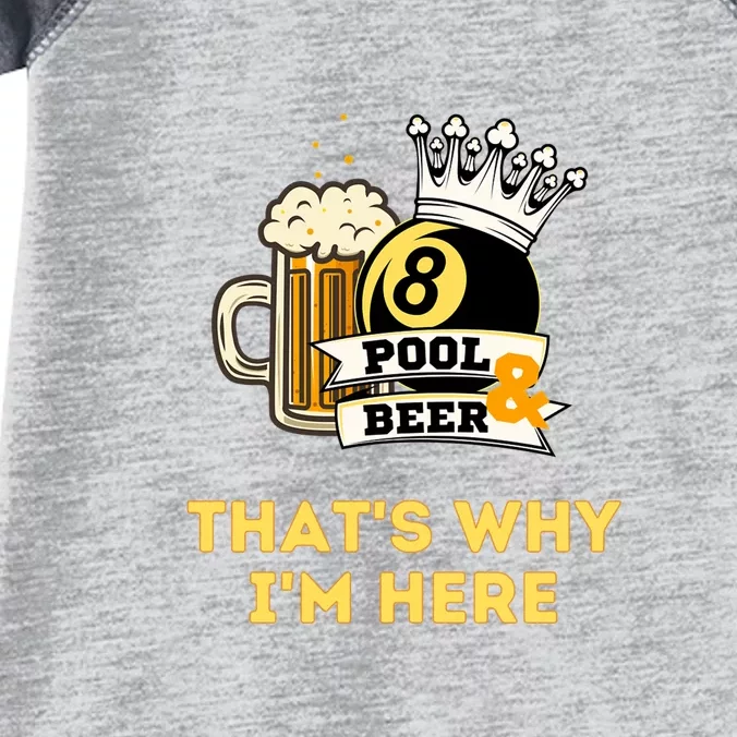 Father's Day Billiards Pool Player Beer That's Why I'm Here Gift For Dad Infant Baby Jersey Bodysuit