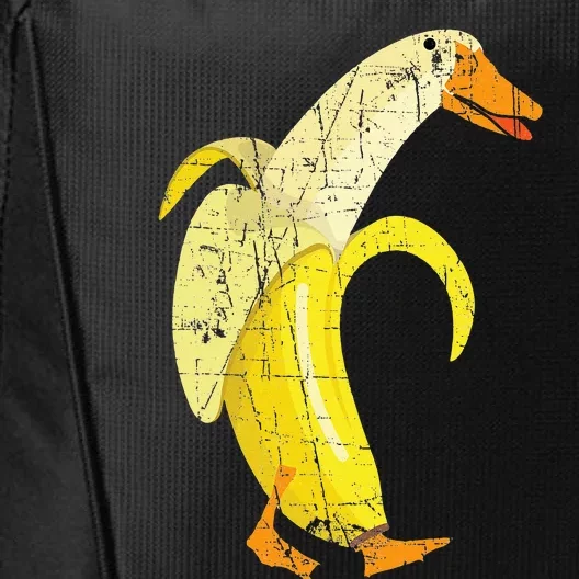 Funny Duck Banana Farm Animal Pun Distressed Design City Backpack