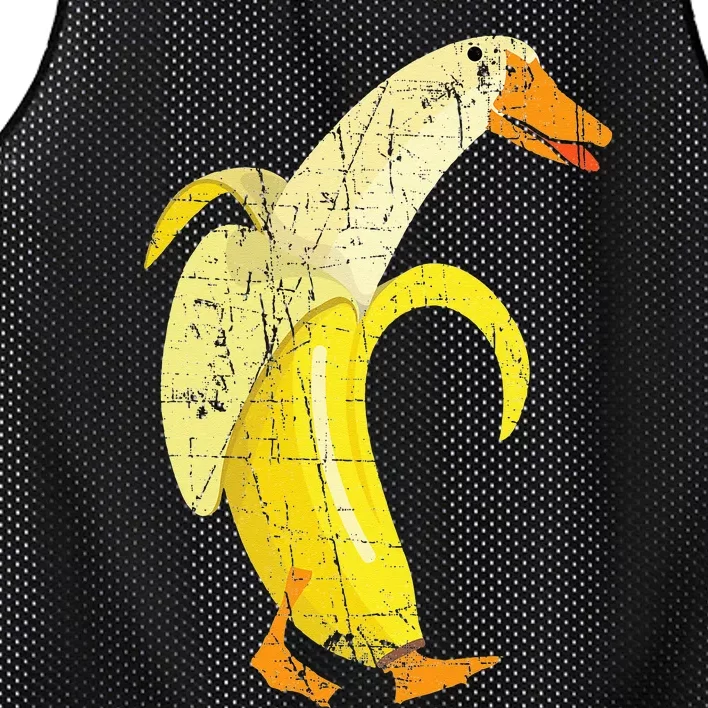 Funny Duck Banana Farm Animal Pun Distressed Design Mesh Reversible Basketball Jersey Tank