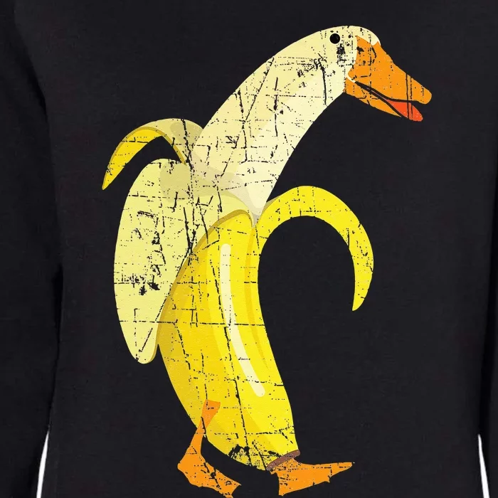 Funny Duck Banana Farm Animal Pun Distressed Design Womens California Wash Sweatshirt