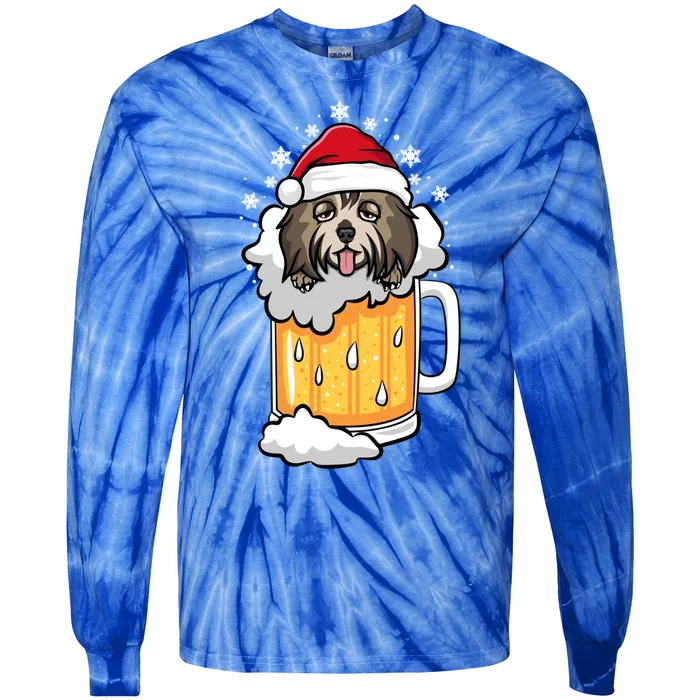 Funny Drunk Beer Havanese Christmas Dog Gift Tie-Dye Long Sleeve Shirt