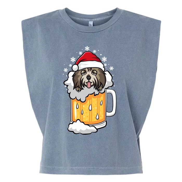 Funny Drunk Beer Havanese Christmas Dog Gift Garment-Dyed Women's Muscle Tee