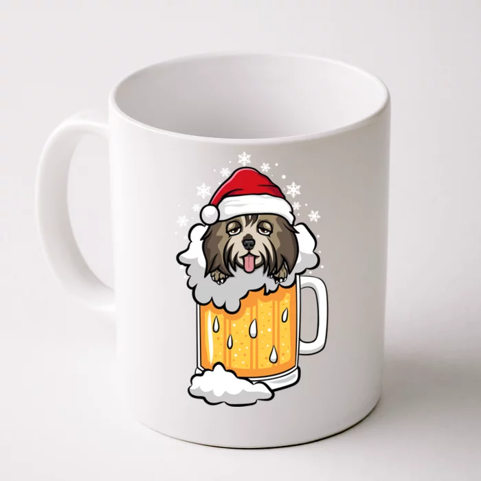 Funny Drunk Beer Havanese Christmas Dog Gift Front & Back Coffee Mug