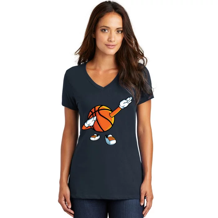 Funny Dabbing Basketball Dancing Ball Game In Shoes For Boy Women's V-Neck T-Shirt