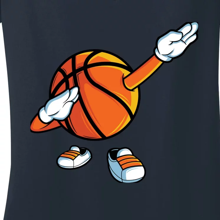 Funny Dabbing Basketball Dancing Ball Game In Shoes For Boy Women's V-Neck T-Shirt