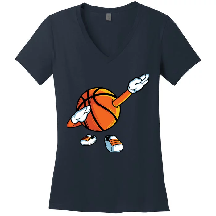 Funny Dabbing Basketball Dancing Ball Game In Shoes For Boy Women's V-Neck T-Shirt