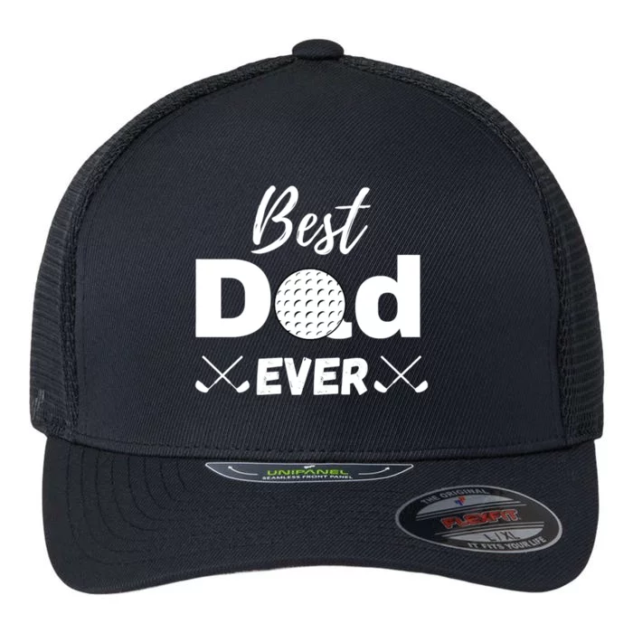 Father's Day Best Dad Golf Clubs Golf Balls Fathers Gift For Dad Flexfit Unipanel Trucker Cap