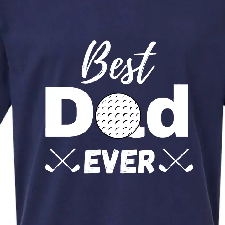 Father's Day Best Dad Golf Clubs Golf Balls Fathers Gift For Dad Sueded Cloud Jersey T-Shirt