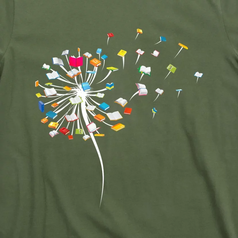 Funny Dandelion Books Gift For Reading Lover T-Shirt