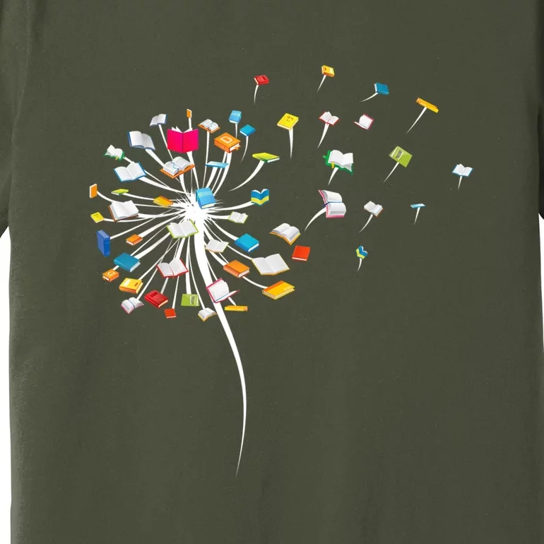 Funny Dandelion Books Gift For Reading Lover Premium T-Shirt