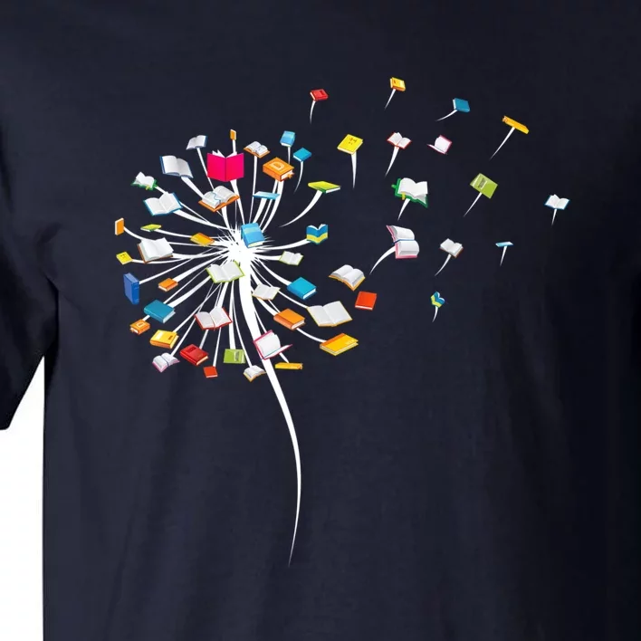 Funny Dandelion Books Gift For Reading Lover Tall T-Shirt