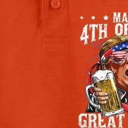 Funny Drinking Beer Party Make 4th Of July Great Again Dry Zone Grid Performance Polo