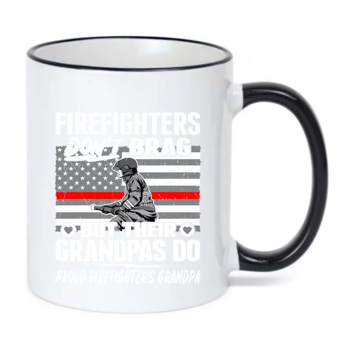 Firefighters Dont Brag Proud Firefighter Grandpa Funny Gift Black Color Changing Mug