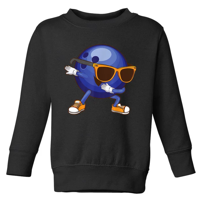 Funny Dabbing Bowling Gift For Bowler Dancer Toddler Sweatshirt