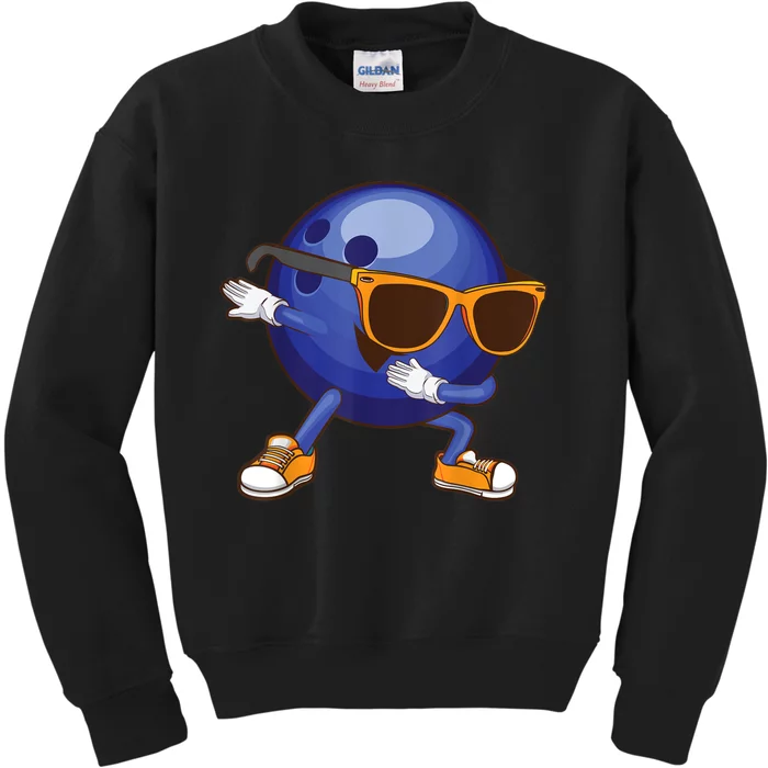 Funny Dabbing Bowling Gift For Bowler Dancer Kids Sweatshirt