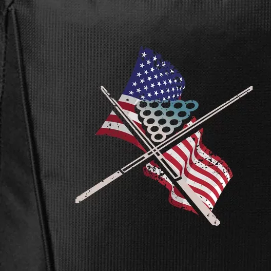 Father's Day Billiards Usa Flag Pool Player Gift For Dad City Backpack